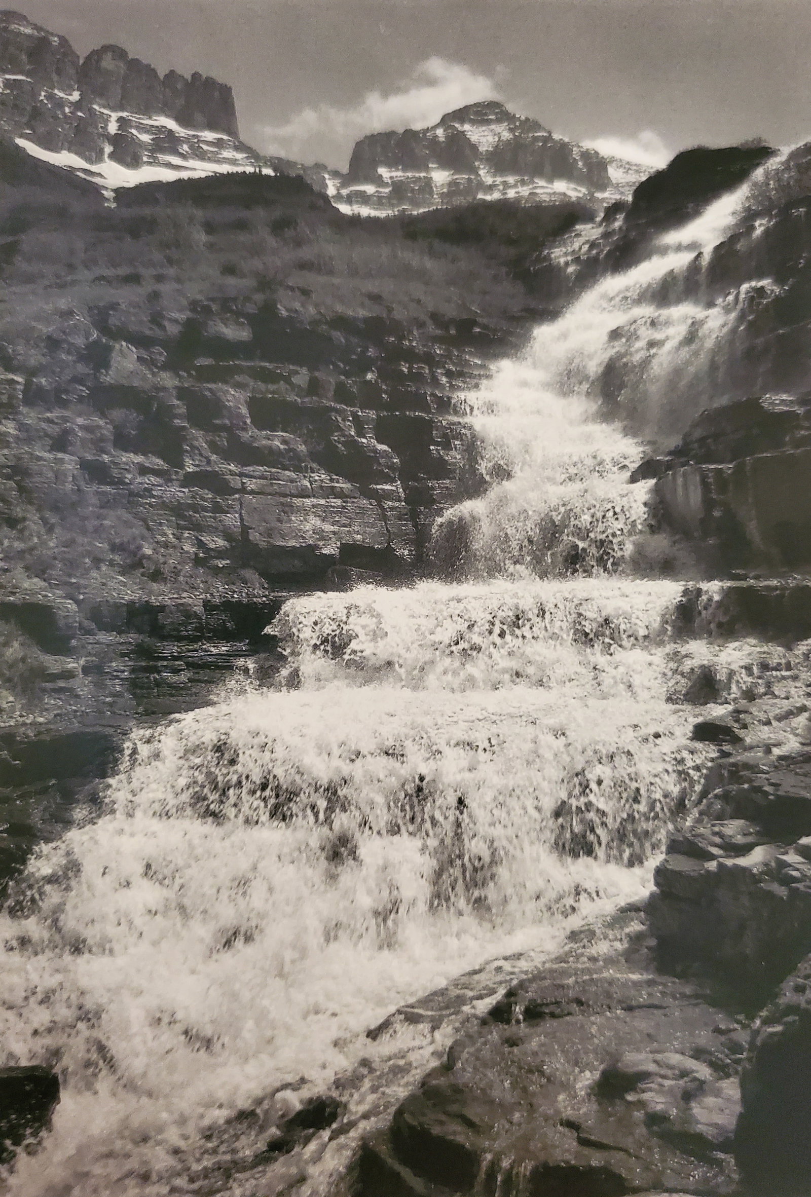 Ansel Adams, Cascade, Glacier National Park, Montana, 1942: Photographer: Ansel Adams (American, 1902 - 1984) - Internationally renowned American photographer. One of the most influential artists in photographic history. Title: "Cascade, Glacier National Park,