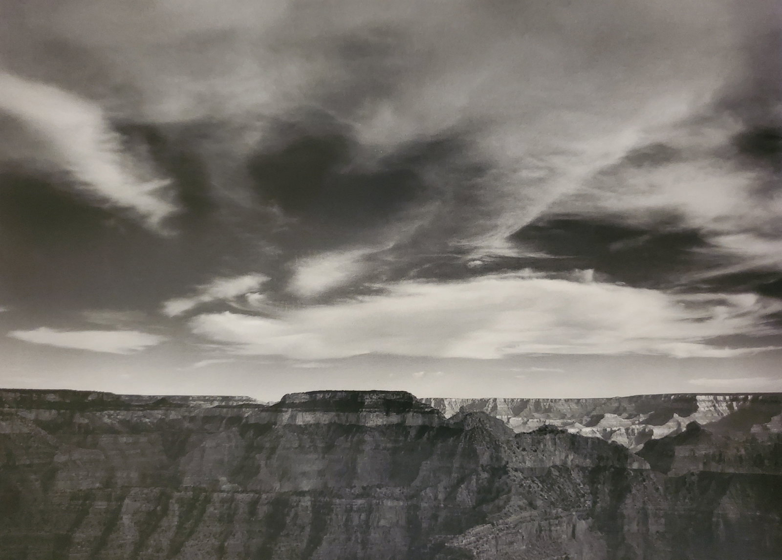 Ansel Adams, Cliffs and Clouds, Grand Canyon National Park, Arizona, 1942: Photographer: Ansel Adams (American, 1902 - 1984) - Internationally renowned American photographer. One of the most influential artists in photographic history. Title: "Cliffs and Clouds, Grand Canyon