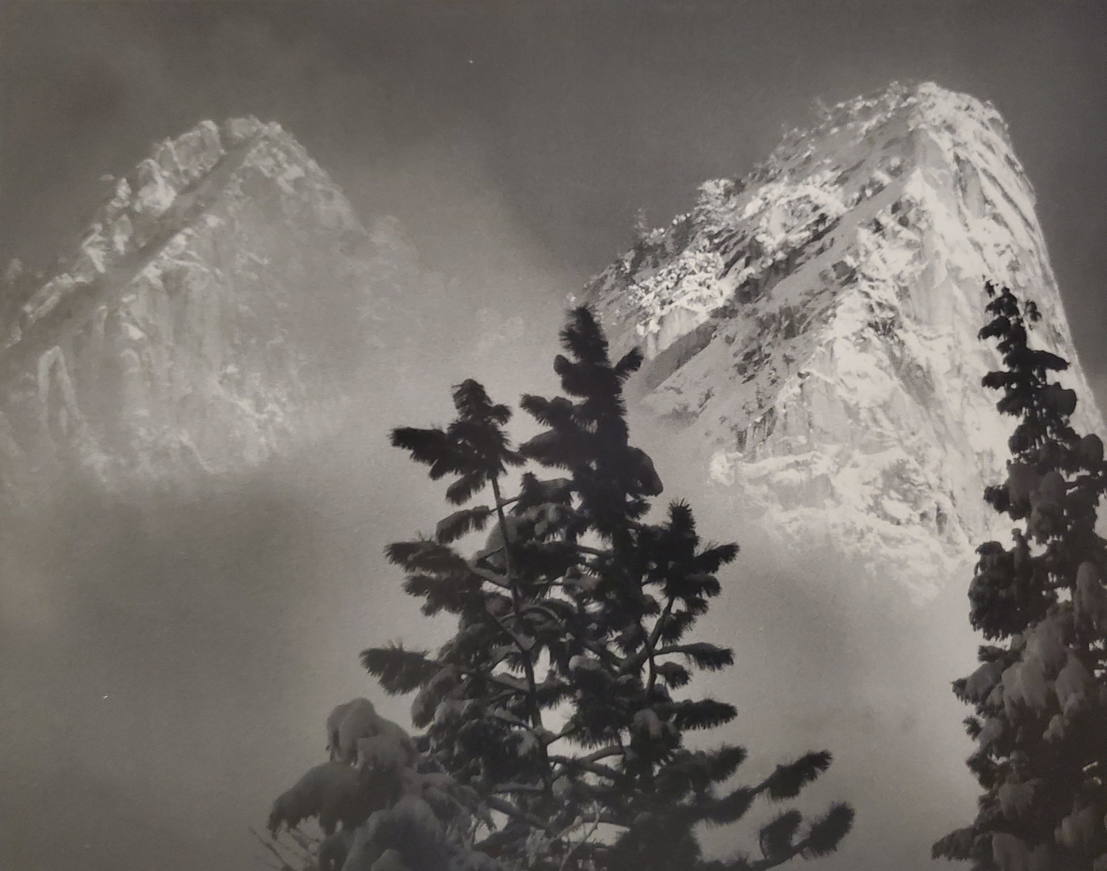 Ansel Adams, Eagle Peak and Middle Brother, Winter, Yosemite National Park, California, C. 1968: Photographer: Ansel Adams (American, 1902 - 1984) - Internationally renowned American photographer. One of the most influential artists in photographic history. Title: "Eagle Peak and Middle Brother, 