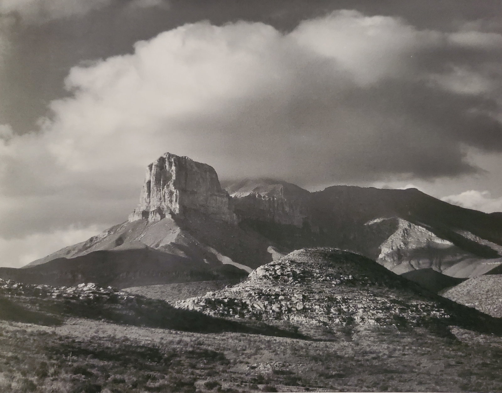 Ansel Adams, El Capitan Peak, Guadalupe Mountains National Park, Texas, 1947: Photographer: Ansel Adams (American, 1902 - 1984) - Internationally renowned American photographer. One of the most influential artists in photographic history. Title: "El Capitan Peak, Guadalupe Moun