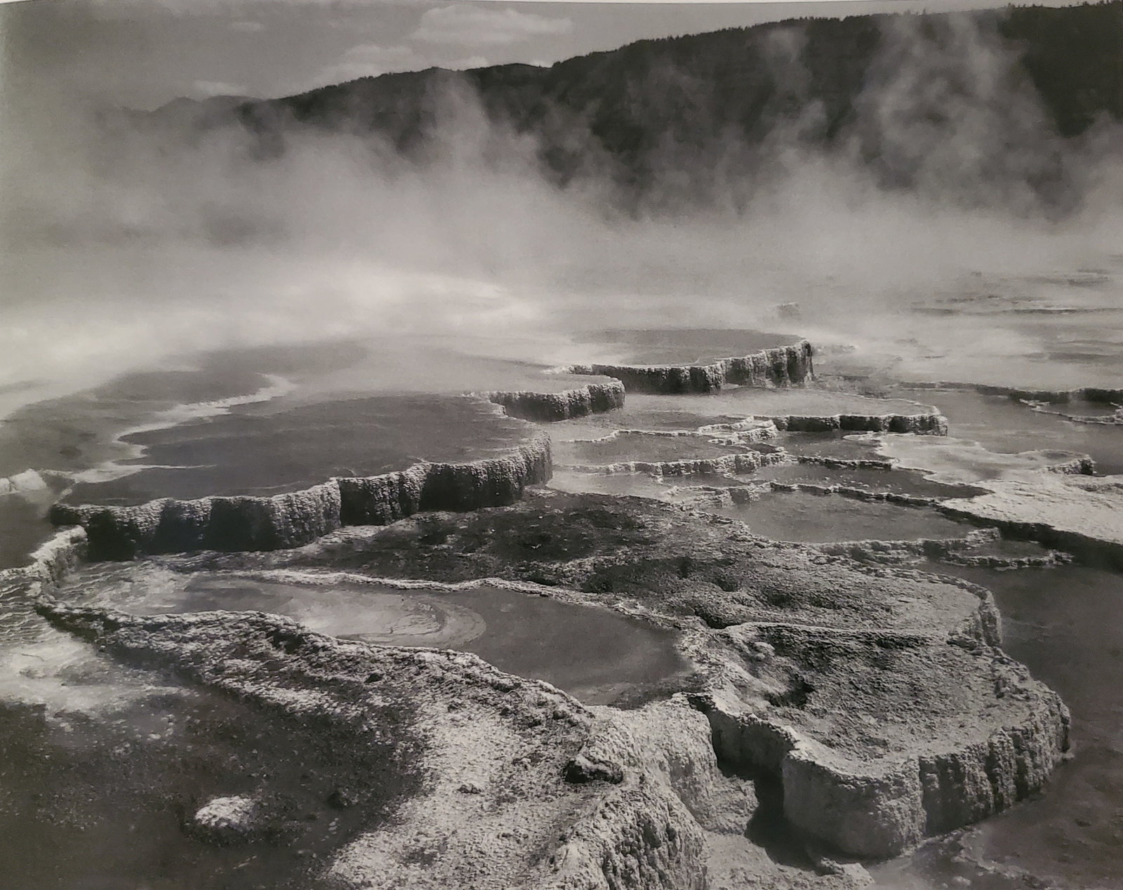 Ansel Adams, Jupiter Terrace, Mammoth Hot Springs, Yellowstone National Park, Wyoming, 1942: Photographer: Ansel Adams (American, 1902 - 1984) - Internationally renowned American photographer. One of the most influential artists in photographic history. Title: "Jupiter Terrace, Mammoth Hot Sp