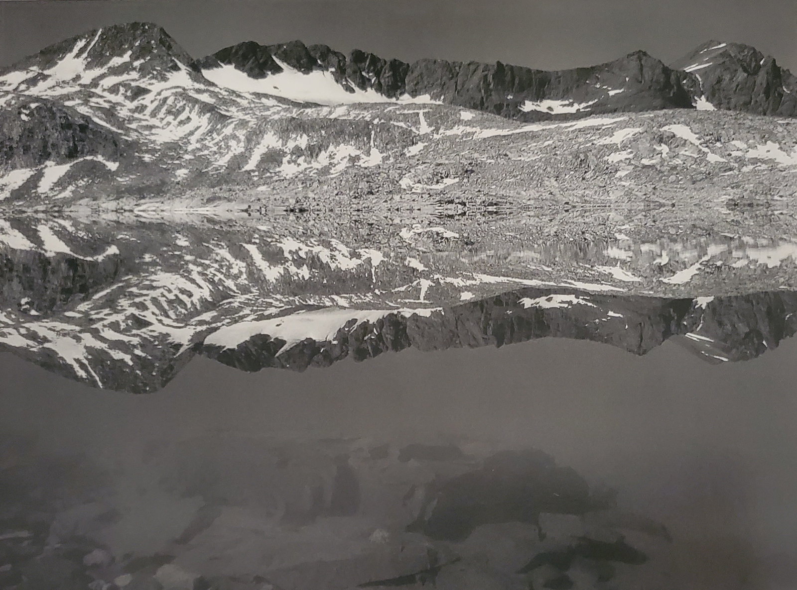 Ansel Adams, Lake Near Muir Pass, Kings Canyon National Park, California, C. 1934: Photographer: Ansel Adams (American, 1902 - 1984) - Internationally renowned American photographer. One of the most influential artists in photographic history. Title: "Lake Near Muir Pass, Kings Cany