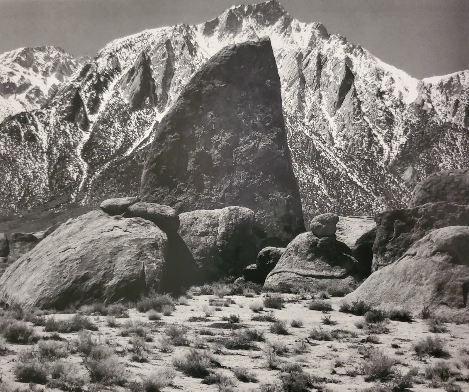 Ansel Adams, Lone Pine Peak and Rocks, Alabama Hills, Owens Valley, California, 1949: Photographer: Ansel Adams (American, 1902 - 1984) - Internationally renowned American photographer. One of the most influential artists in photographic history. Title: "Lone Pine Peak and Rocks, Alaba