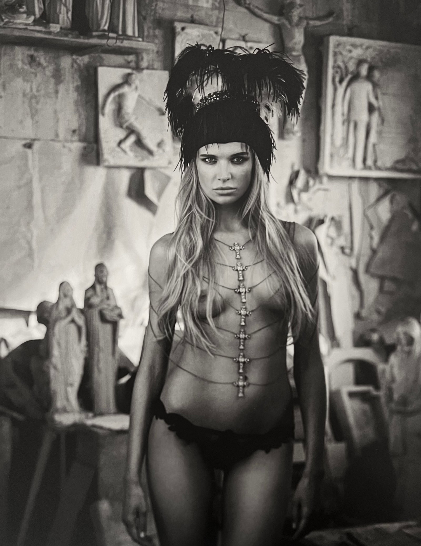 Marc Lagrange, Crucified, 2000's: Photographer: Marc Lagrange was a Belgian photographer known for his nude portraits of female figures. Lagrange created dream-like and fantastical narrative pictures populated by beautiful nudes that 