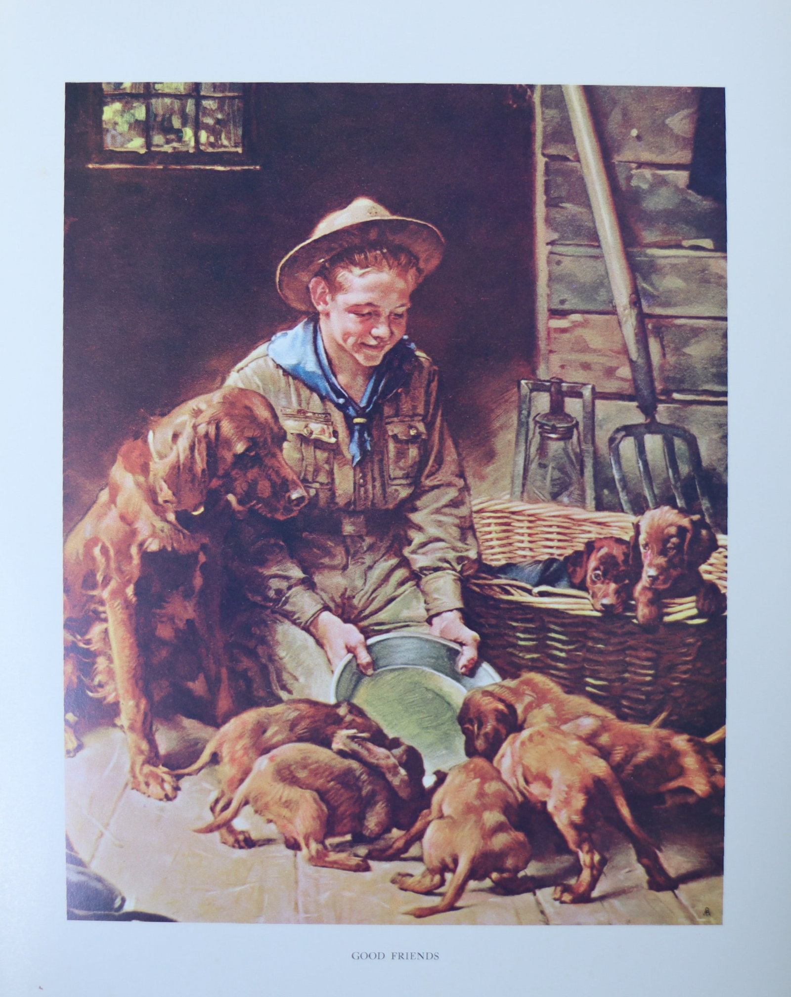 Norman Rockwell, 'Good Friends', Offset Lithograph, 1969: Artist: Norman Rockwell (American, 1894-1978) Title: Surface: Gloss Paper Type: Offset Lithograph Year: 1969 Size: 14"x11" inches (35.6 x 27.9 cm) (sheet, each)Origin: USA Signed: No Artist Bio: First