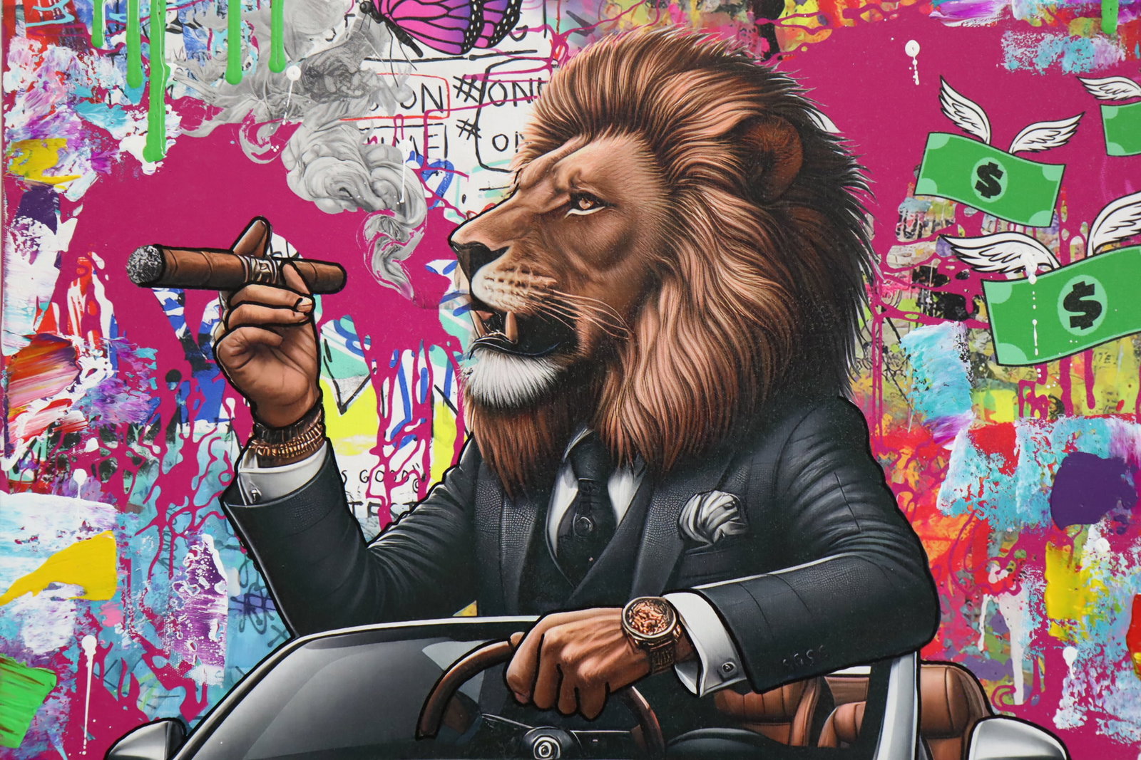 Jozza, Cool Ride', Original Pop Art Canvas Painting, 2024, 30"x24" (1 of 5)