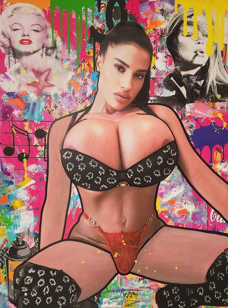 Jozza, 'Siri - Yours forever',Original Pop Art Canvas Painting, 2024, 30"x24": Artist: Jozza Pop Art Title: "Siri - Yours Forever" Influences: Fitness Model Surface: Canvas Medium: Acrylic Paint Dimensions: 40"x30" Technique: Pop Art Year: 2024 Hand Signed on The Front & back by