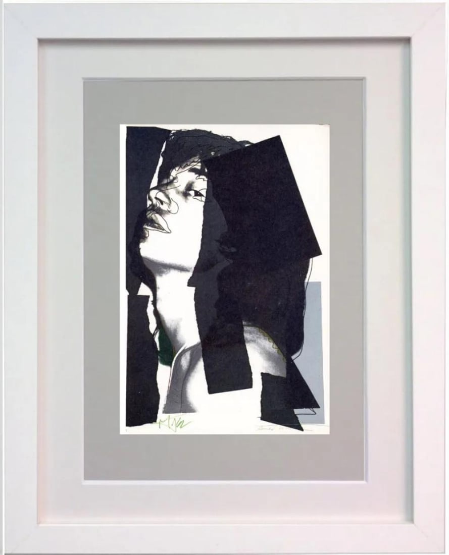 Andy Warhol, 'Mick Jagger Fsii.144', Framed Announcement-Card, 1975: Description Artist: Andy Warhol (1928 - 1987) Title: 'Mick Jagger' FS II.144 Framed Announcement card. Medium: Lithograph Size: Image size: 6" x 4" Framed: 10" x 8" Year: 1975 Description: Plate Signe