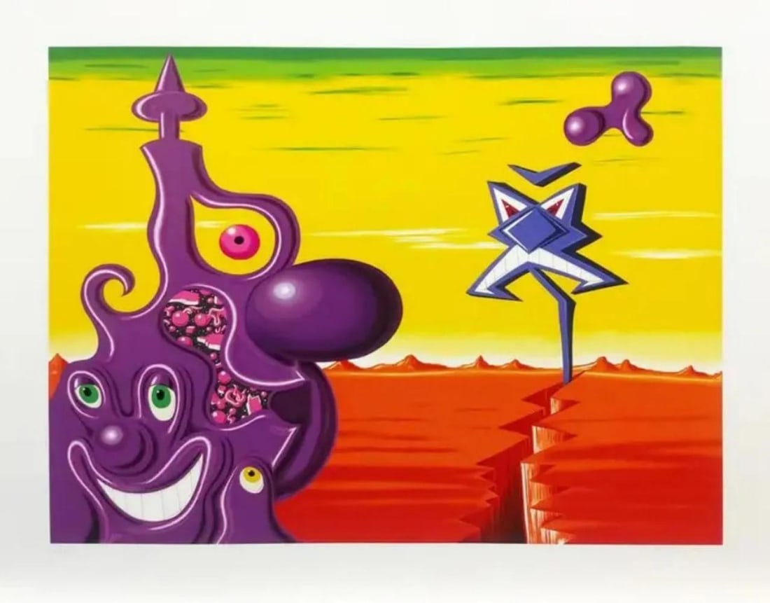 Kenny Scharf, Sajippe Krakka Joujesh -1998 Serigraph Signed & Numbered: Artist: Kenny Scharf, American (1958 - ) Title: Sajippe Krakka Joujesh Year: 1998 Medium: Screenprint Edition: XXX /150 Image Size: 37 x 44 inches Size: 39 x 46 inches (93.98 x 111.76 cm) Publisher: B