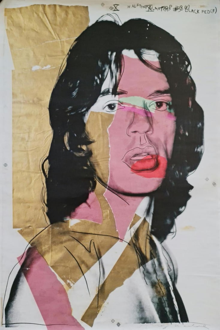 Andy Warhol, Mick Jagger - 1975, Plate Signed Lithograph Poster, 2010 (1 of 3)
