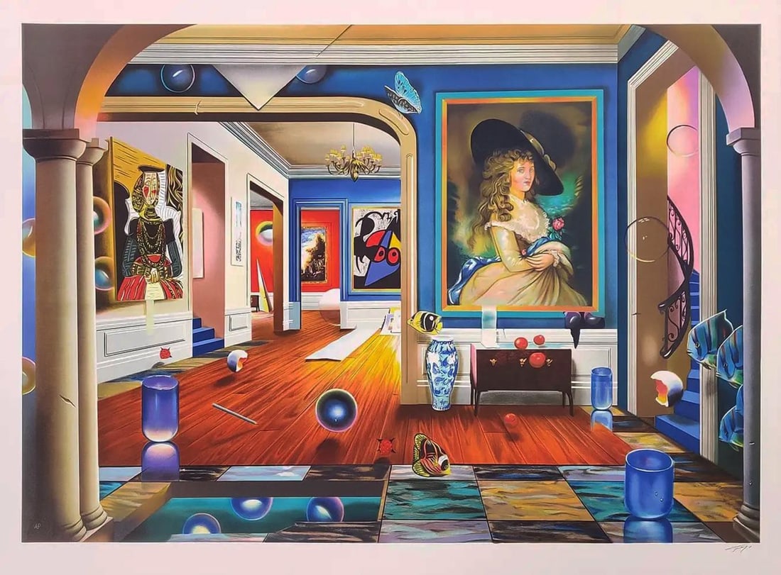 Ferjo, "The Third Dimension", Lithograph, Signed Limited Edition Ap. Ferjo Coa: Description Ferjo - Fernando de Jesus Oliveira (Bahia, Brazil in 1946) "THE THIRD DIMENSION" Lithograph on paper Image Size- 28" X 39" Signed & numbered in pencil Edition number: AP (Aside from the ed