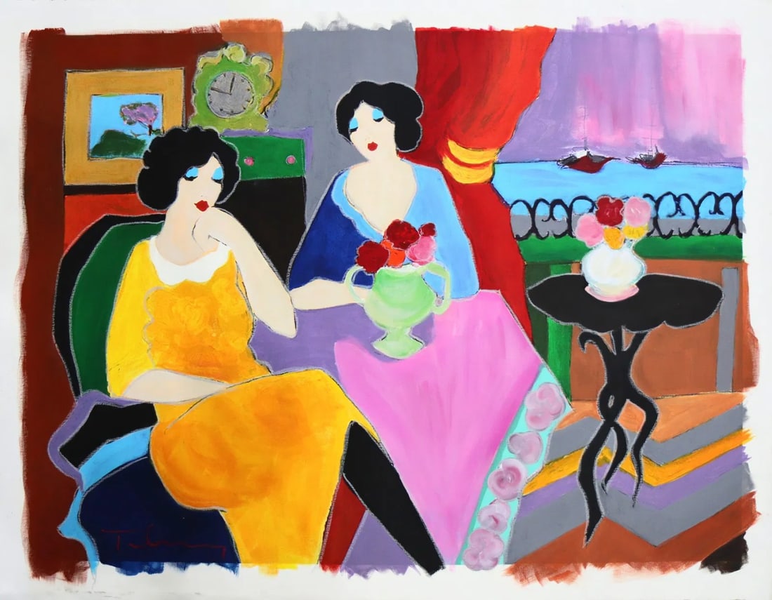 Itzchak Tarkay, 'Untitled', Original Mixed Media Painting On Canvas, 30"x40": Artist: Itzchak Tarkay Title: Untitled Size: 30"x40" INCHES Medium: ORIGINAL MIXED MEDIA WITH ACRYLIC ON CANVAS Edition: ORIGINAL 1/1 Description: Hand signed by the artist The artwork is in excellent