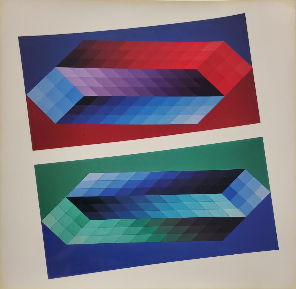 Victor Vasarely, Tridim-T, 1968, Tridim-Tt, Monograph, 1969: Description: Title: TRIDIM-T, 1968, TRIDIM-TT, 1969 Type: Monograph on paper Not Signed or numbered, as published Published by Editions Du Griffon Neuchatel in 1975, and printed in Switzerland. Size 1