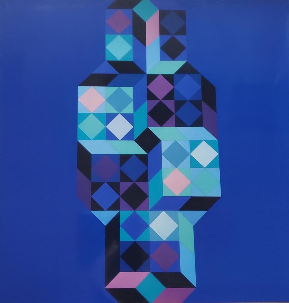 Victor Vasarely, Tridim G, Monograph, 1968: Description: Title: TRIDIM G Type: Monograph on paper Not Signed or numbered, as published Published by Editions Du Griffon Neuchatel in 1975, and printed in Switzerland. Size 10.5 x 10.5" Framed Appr