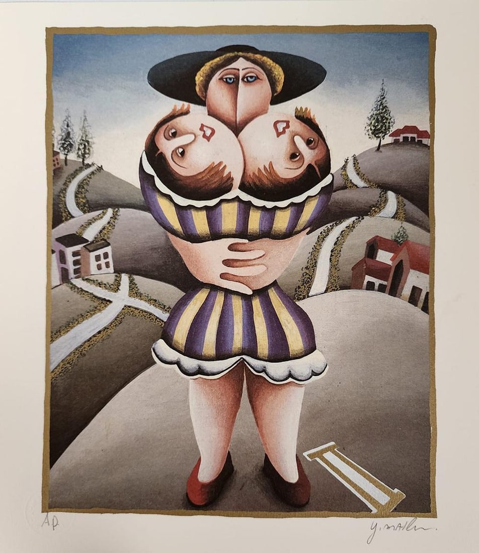 Yuval Mahler 'Gemini' From The Zodiac Suite, Signed Limited Edition Lithograph: YUVAL MAHLER b. 1951 (Israeli) Title: The Zodiac ? Gemini Technique: Original Hand Signed and Numbered Lithograph in colours on vellum paper Paper Size: 35 x 31 cm / 13.8 x 12.2 in Image size: 31 x 27