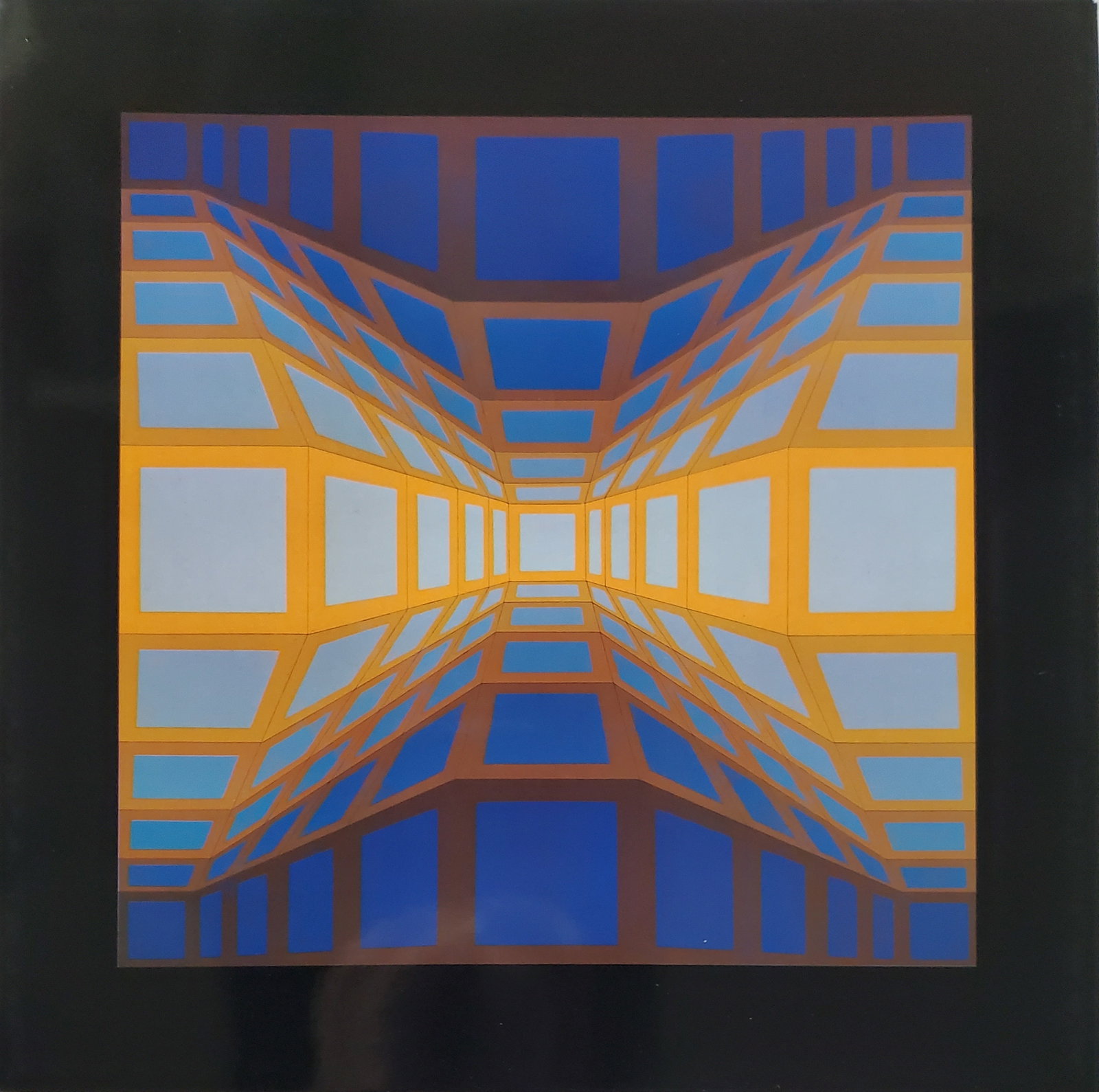 Victor Vaserely, KEK-EG-II, 1973 Framed: Description: Title: KEK-EG-II Type: Monograph on paper Not Signed or numbered, as published Published by Editions Du Griffon Neuchatel in 1975, and printed in Switzerland. Size 10.5 x 10.5" Framed App