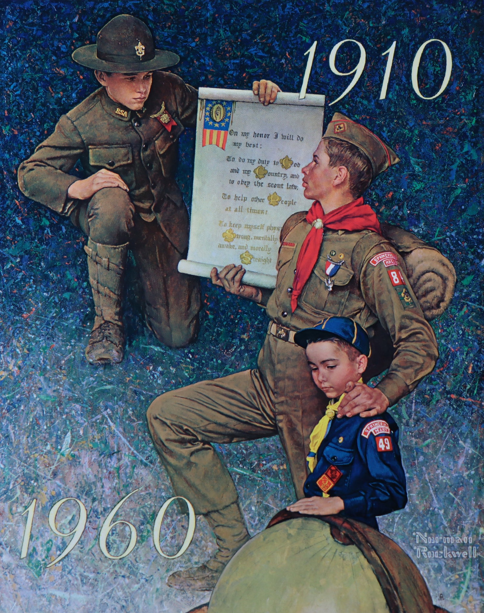Norman Rockwell, 'Ever Onward', Offset Lithograph, 1969: Artist: Norman Rockwell (American, 1894-1978) Title: Surface: Gloss Paper Type: Offset Lithograph Year: 1969 Size: 14"x11" inches (35.6 x 27.9 cm) (sheet, each)Origin: USA Signed: No Artist Bio: First
