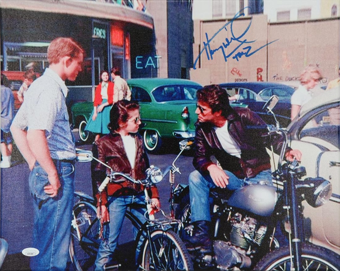 Henry Winkler "The Fonze", JSA Authenticated Hand Signed stretched canvas: Description Subject- The Fonze Type- Stretchd Canvas Size- 20 x 16 Hand Signed by Henry Winkler in Blue Market JSA Certified Condition Excellent