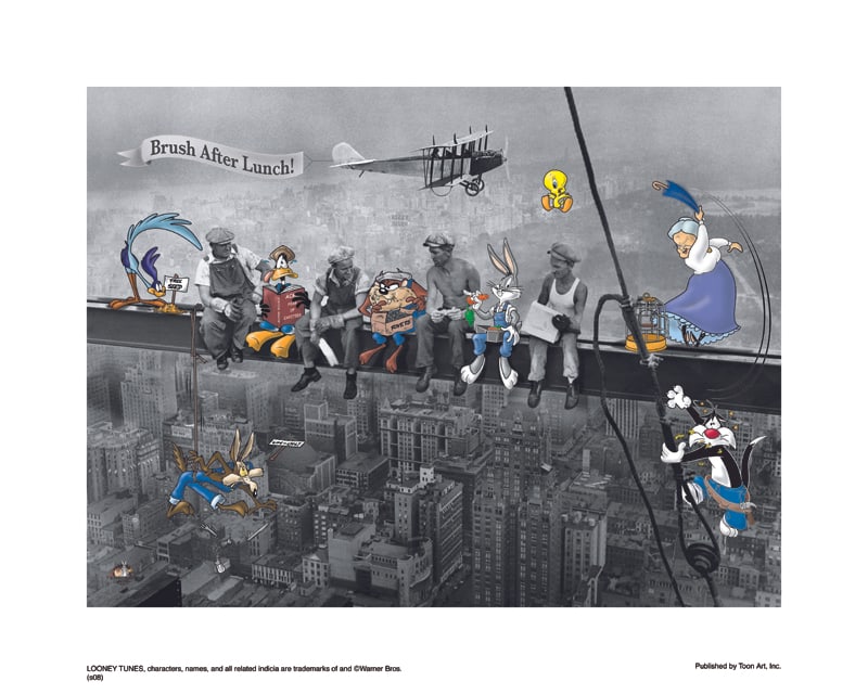 Warner Bros, Looney Tunes, Bugs, Daffy & Taz, "Lunch Break": Title: Lunch Break Subject: Looney Tunes Publisher: Classic Moments Type: Animation Giclee Paper: MT600 Year Produced: Circa 2000-2010 Size: 16" x 20" Condition: Excellent Licensed by Warner Bros. Cer