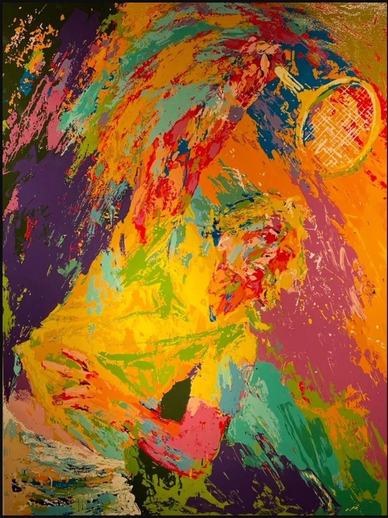 LeRoy Neiman, 'Power Serve', Signed Limited Edition Serigraph, 1981 - Framed (1 of 2)