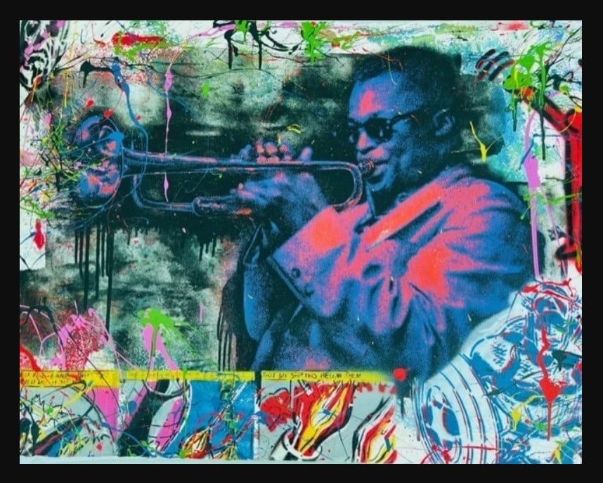 Mr. Brainwash, 'Miles Davis', Hand-Signed Mixed Media Original , 2010: This artwork has a reserve price Artist: Mr. Brainwash (1966-Present) Title: I Woof You Type: Screen Print Medium: Mixed Medium - Paper Dimensions: 30"x22.5"Edition: Original Hand-Signed: Yes Style: P