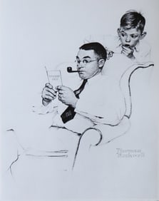 Norman Rockwell, Report Card, Lithograph, 1980