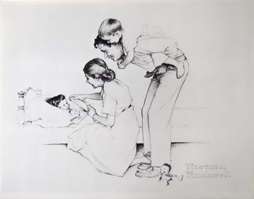 Norman Rockwell, Safe & Sound, Lithograph, 1980