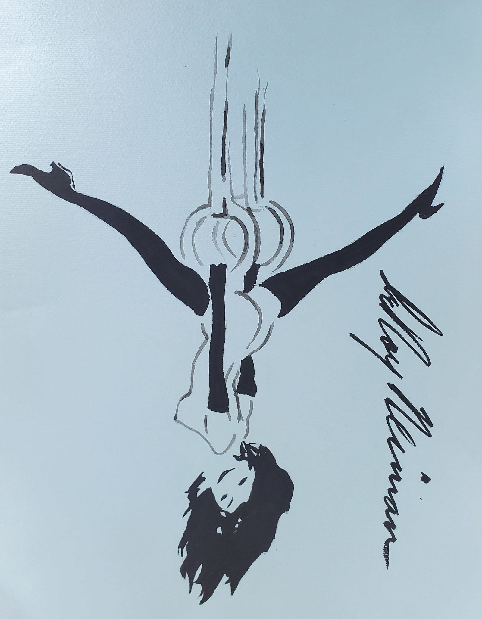 LeRoy Neiman, Playboy Femlin Gymnast, Original Drawing: Artist: LeRoy Neiman Title: Playboy Femlin Medium: Watercolor on Paper Subject: Playboy Magazine Femlin Condition: Very Good Size: 10.75 x 6 Inches Condition Excellent Buyer's Premium 25%