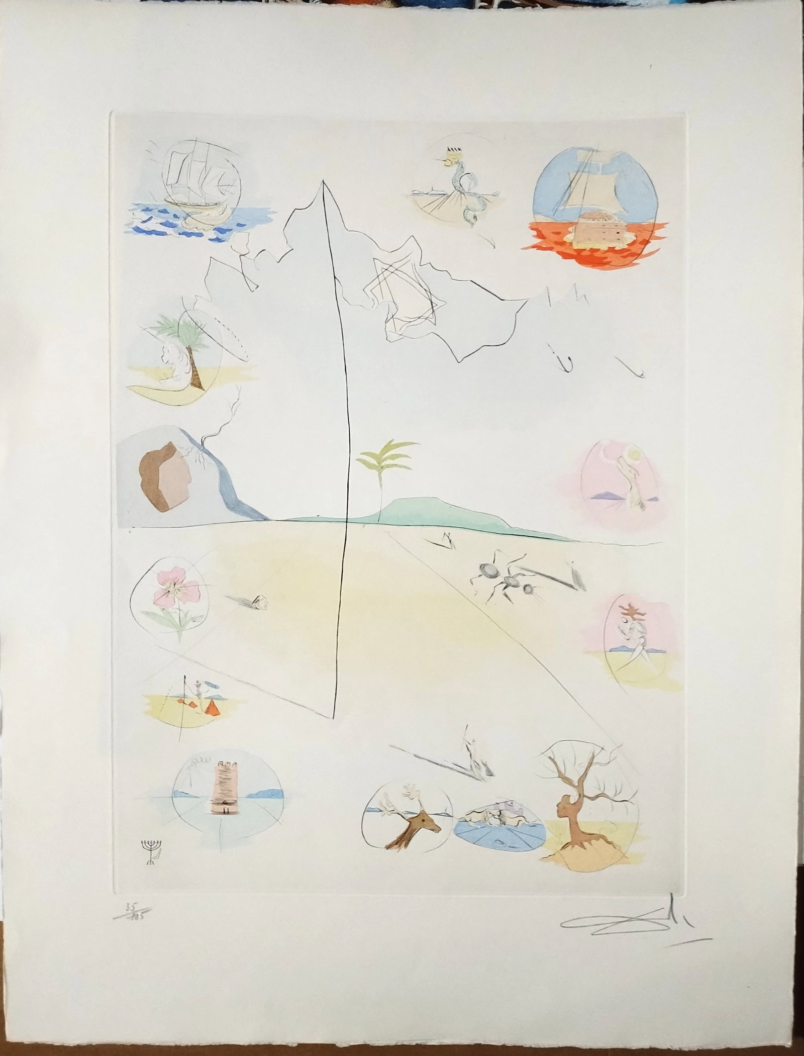 Salvador Dali, Frontispiece, Hand-Signed Limited Edition Lithograph, 1972 (1 of 9)