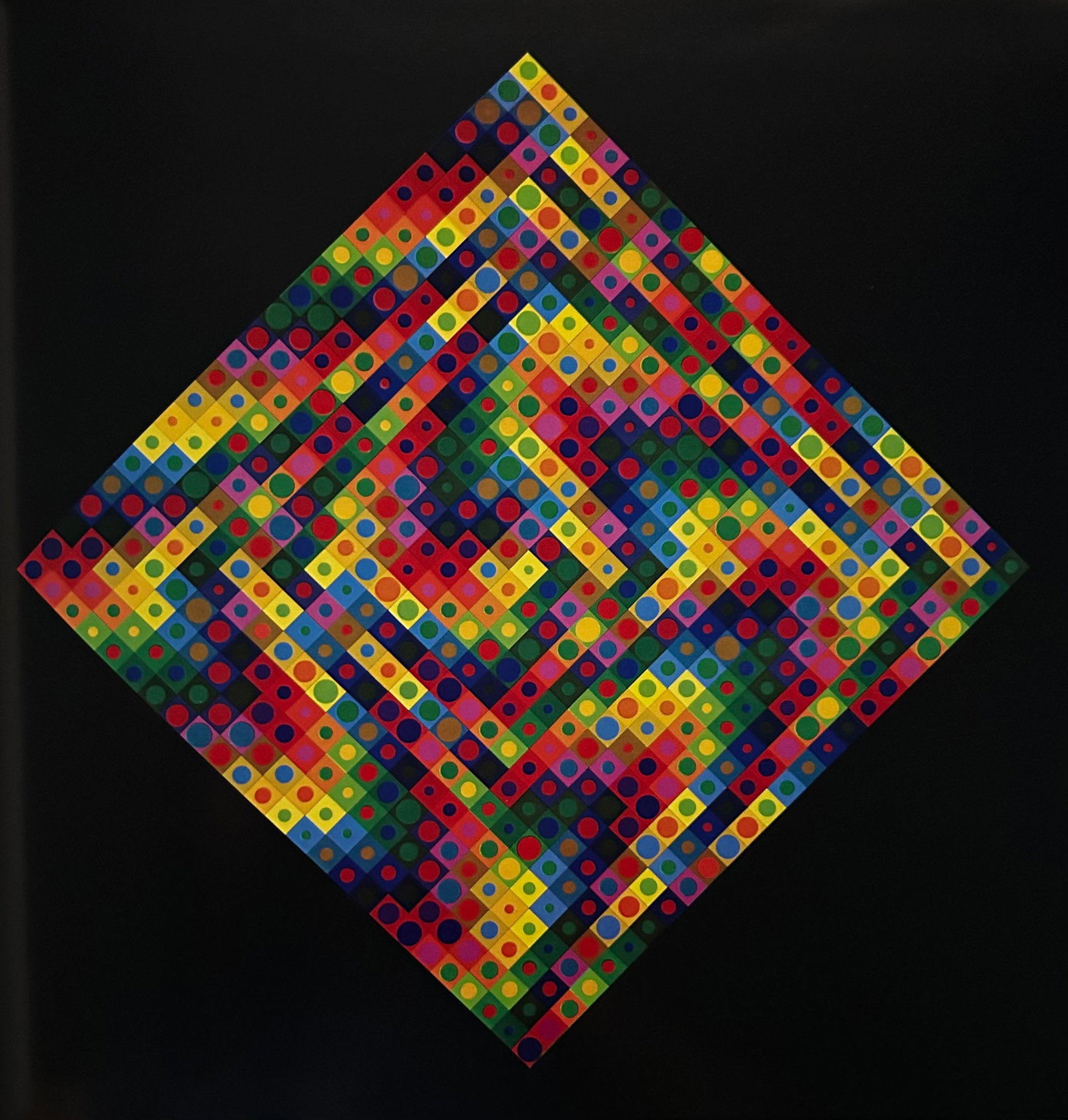 Victor Vaserely, Shapes and Colors: Description: Title: Untitled 24 Type: Monograph on paper, framed Not Signed or numbered, as published Published by Editions Du Griffon Neuchatel in 1971, and printed in Switzerland. Size 10.5 x 10.5" 