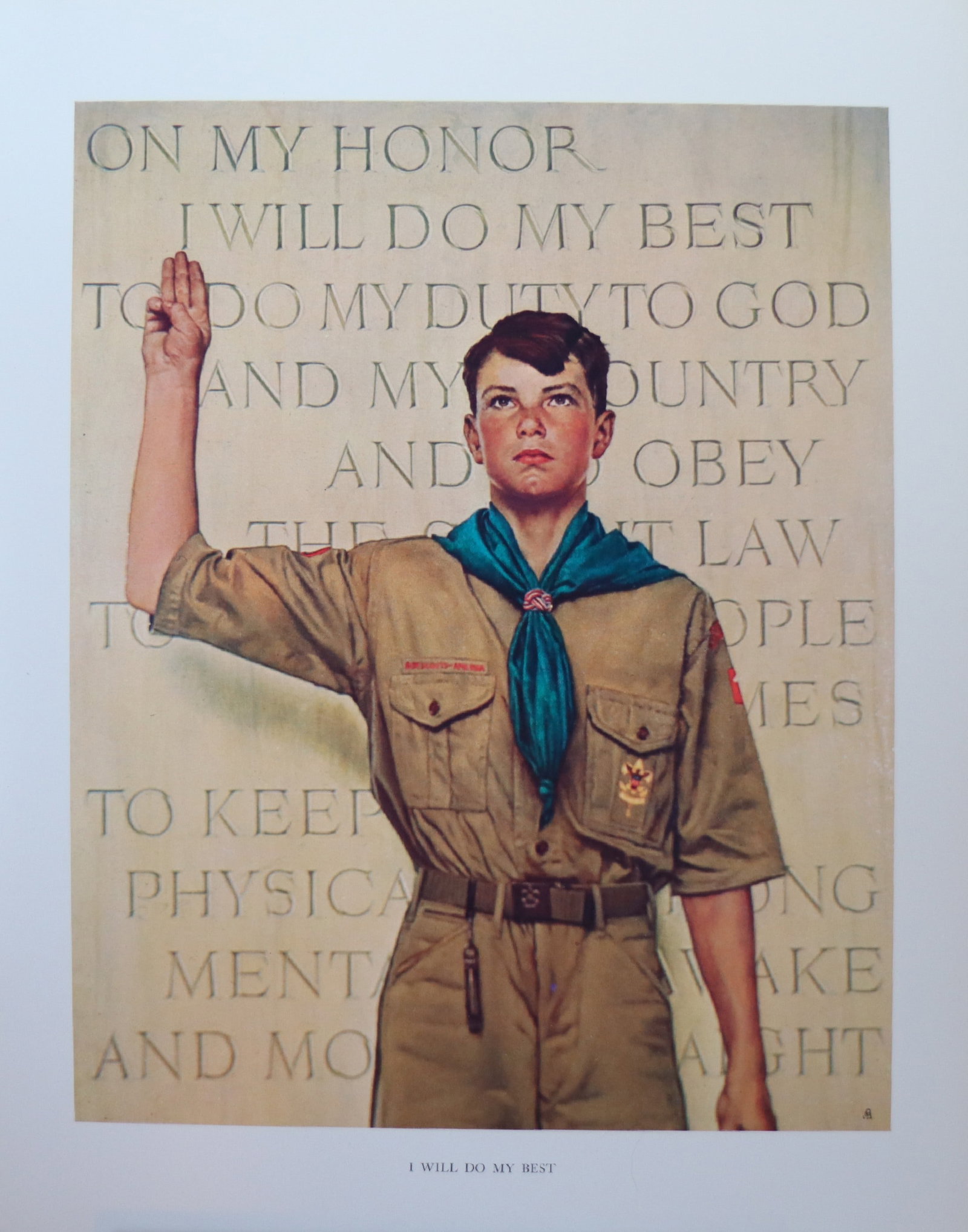 Norman Rockwell, 'I Will Do My Best', Offset Lithograph, 1969: Artist: Norman Rockwell (American, 1894-1978) Title: Surface: Gloss Paper Type: Offset Lithograph Year: 1969 Size: 14"x11" inches (35.6 x 27.9 cm) (sheet, each)Origin: USA Signed: No Artist Bio: First