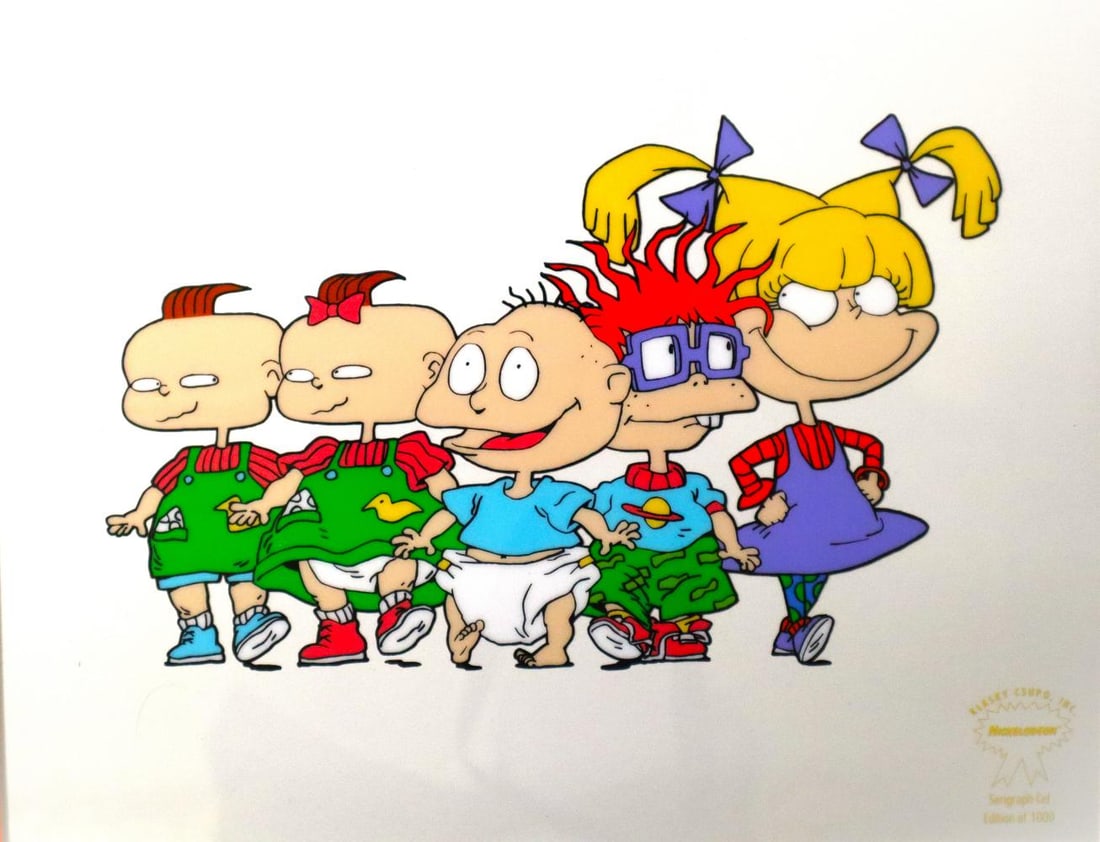 Nickeloden, 'The Rugrats', Limited Edition Serigraph Cel, 1998: Subject- Rugrats Title- The Rugrats Salute Size- 12 x 10, Matted Size- 16 x 18 Condition- Excellent Year- 1998 Comes With Certificate of Authenticity