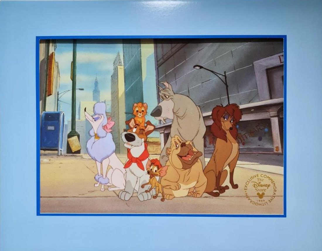 Disney, Oliver & Company, Commemorative Lithograph: Subject: Oliver & Company Type: Lithograph Year: 1996 Size: 14" x 11" Country of Origin: USA Condition: Excellent