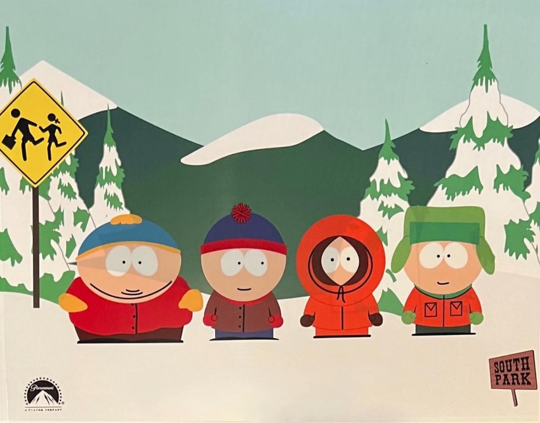 Paramount, South Park - Kyle, Stan, Kenny & Cartman, Limited Edition Sericel (1 of 1)