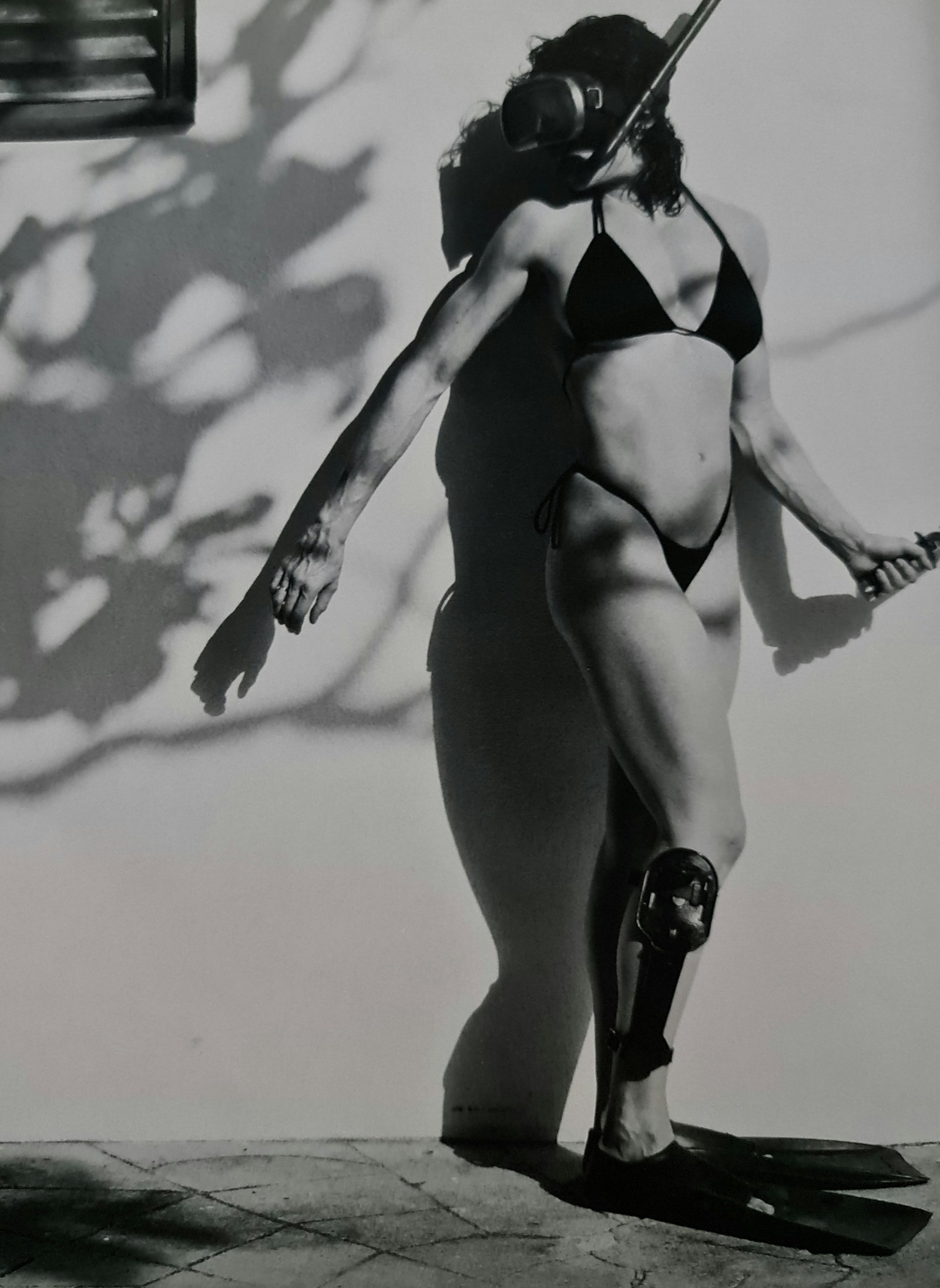 Robert Mapplethorpe, Lisa Lyon scuba and knife: Photographer: Robert Michael Mapplethorpe (1946-1989) was an American photographer, best known for his black-and-white photographs. His work featured an array of subjects, including celebrity portrait