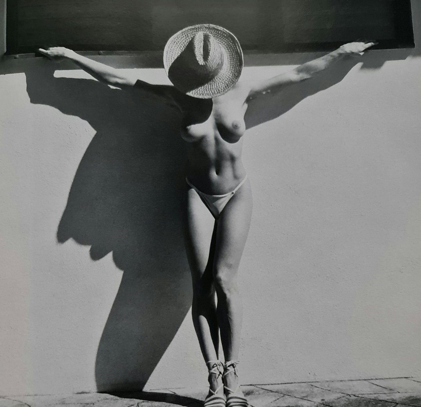 Robert Mapplethorpe, Lisa Lyon topless with hat: Photographer: Robert Michael Mapplethorpe (1946-1989) was an American photographer, best known for his black-and-white photographs. His work featured an array of subjects, including celebrity portrait