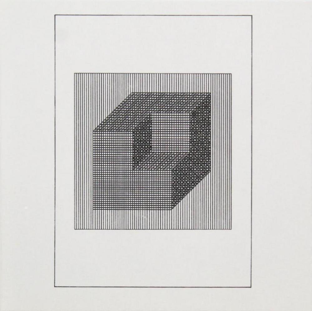 Sol Lewitt, 'Untitled' - Sectioned 3D Cube, From The Suite 'Ficciones', Silkscreen (1 of 1)