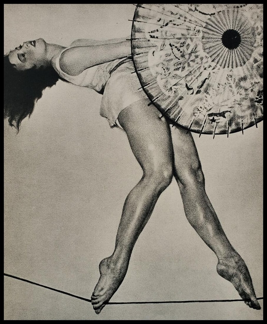 William Mortensen, Rope Dancer, 1934 1st Edition: Photographer: William Mortensen (American, 1897 - 1965) - known for pictorial and experimental imagery. Title: "William Mortensen, Rope Dancer" Subject: Surreal - demon, occult, horror, fantasy. Type 