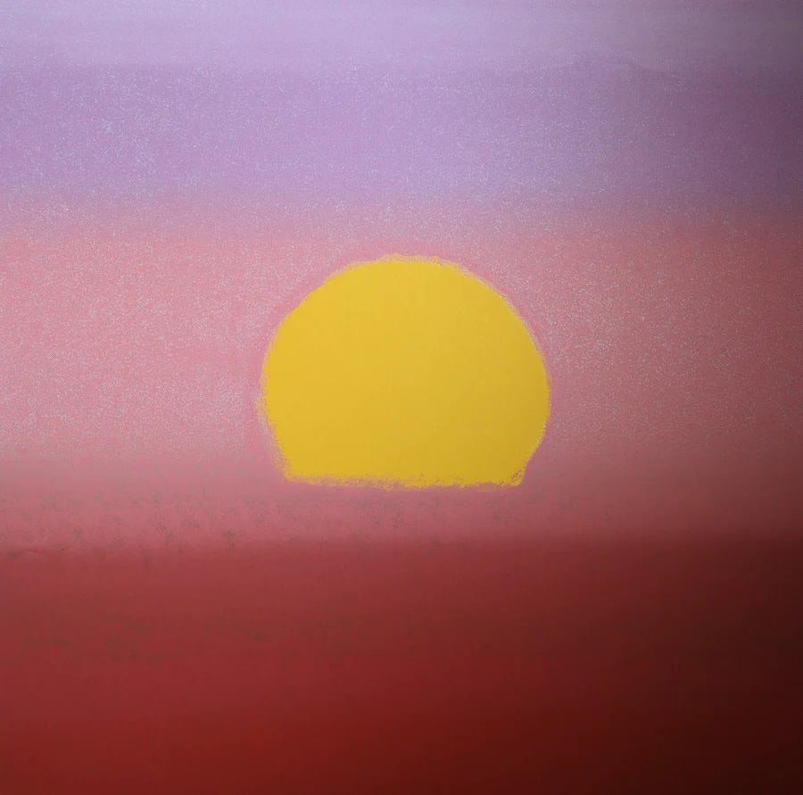 Andy Warhol, (After) Sunset, Unique Edition Print, FSII (95): Andy Warhol title; Sunset, Unique Edition Print, FSII (95) silkscreen, Printer's proof, not signed and not numbered Paper size: 34 x 34 inch Images size: 34 x 34 inch Condition: Artwork is in Very goo