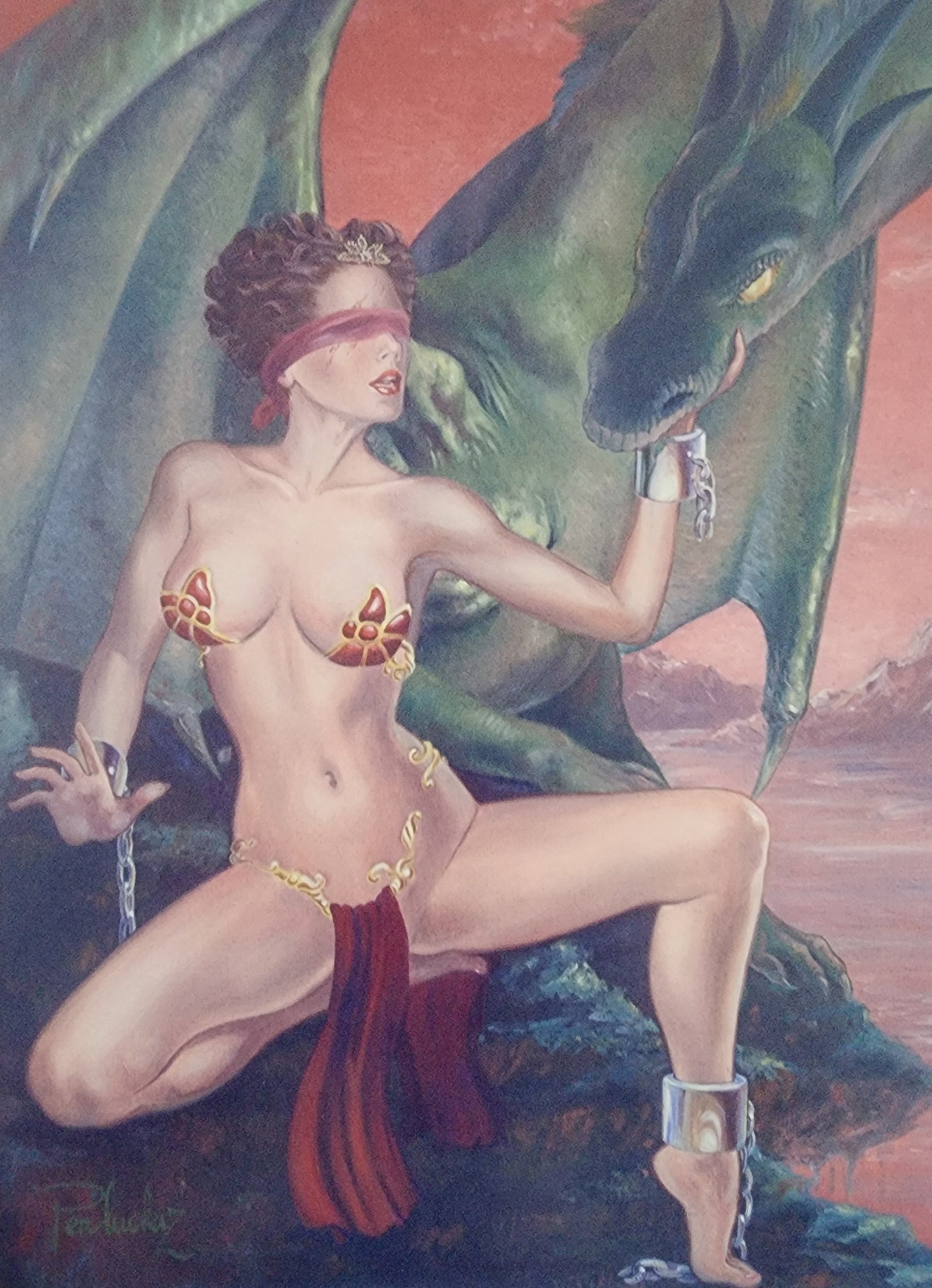 Sal Quartuccio, Dragons & Nudes, 2011: Artist: Sal Quartuccio Title/Subject: Dragons & Nudes Date Of Print: 2011 Print Origin: China Condition: Extra Fine - Excellent Type Of Print: Authentic Sheet Fed Photogravure/Heliogravure Paper: Medi