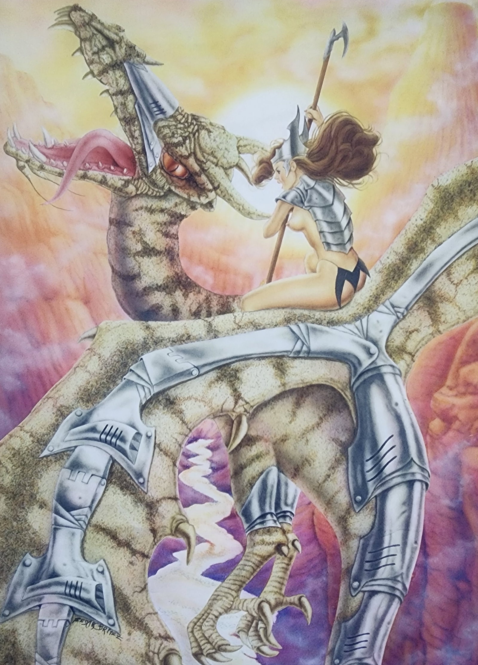 Sal Quartuccio, Dragons & Nudes, 2011: Artist: Sal Quartuccio Title/Subject: Dragons & Nudes Date Of Print: 2011 Print Origin: China Condition: Extra Fine - Excellent Type Of Print: Authentic Sheet Fed Photogravure/Heliogravure Paper: Medi