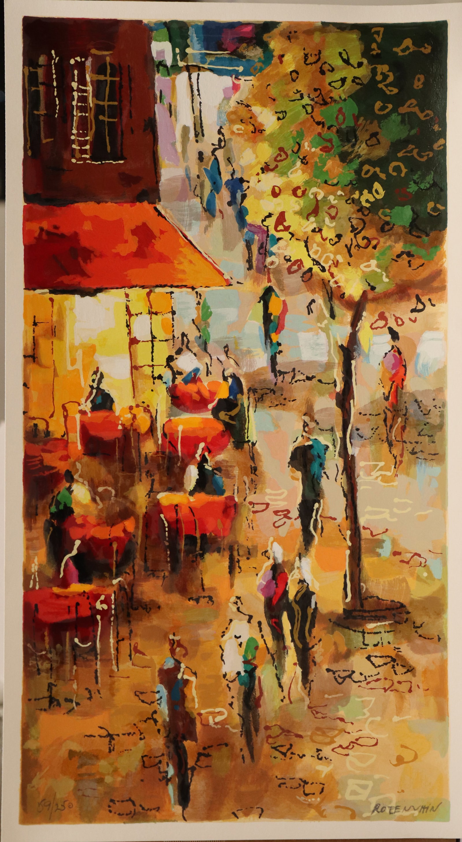 Michael Rozenvain, 'Paris Cafe', Signed Limited Edition Serigraph (1 of 4)