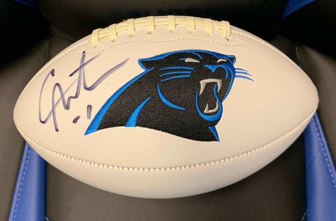 Cam Newton Autographed Logo Ball: Panthers star QB signed logo ball