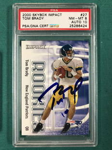 2000 Skybox Impact Tom Brady Autographed Rookie Card: Autographed Football Card