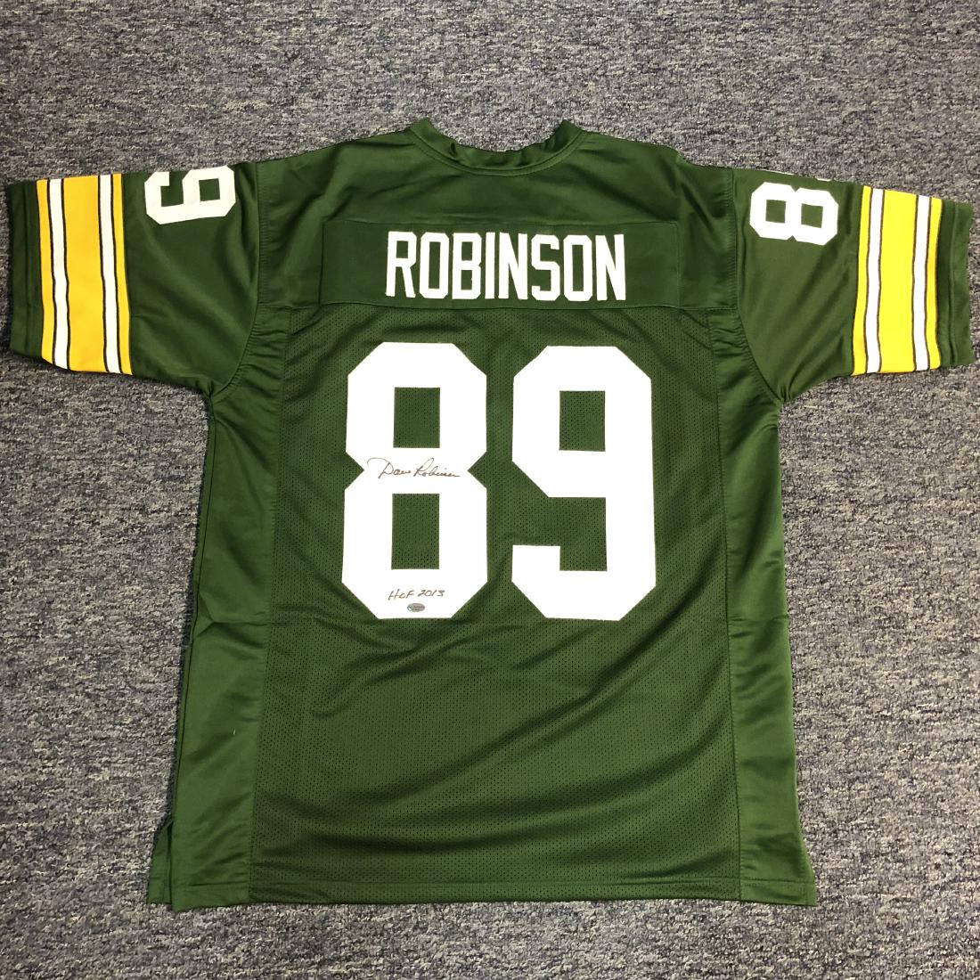 Dave Robinson Autographed Packers Jersey With Leaf COA: Autographed Custom Jersey