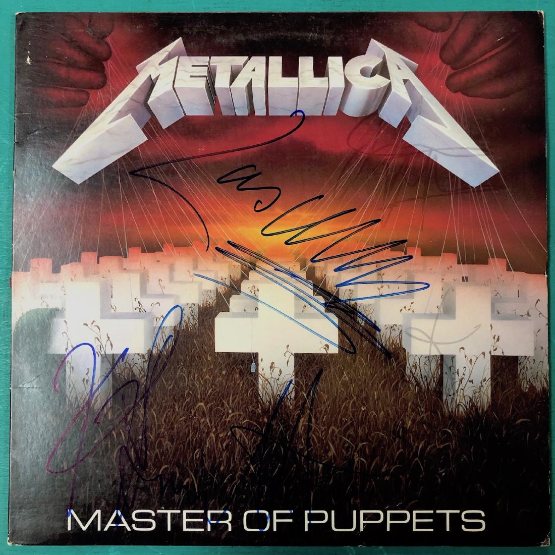Signed Metallica Master Of Puppets Album Cover (With: Autographed Album Cover