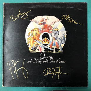 Signed Queen Album Cover (With Freddie Mercury): Autographed Album Cover