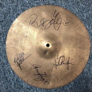 Led Zeppelin Autographed Cymbal (With Bonham): Autographed Cymbal