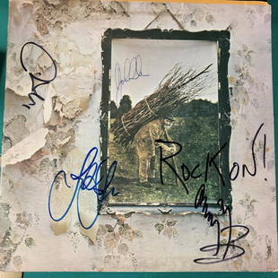 Led Zeppelin Autographed Album Cover: Autographed Album Cover