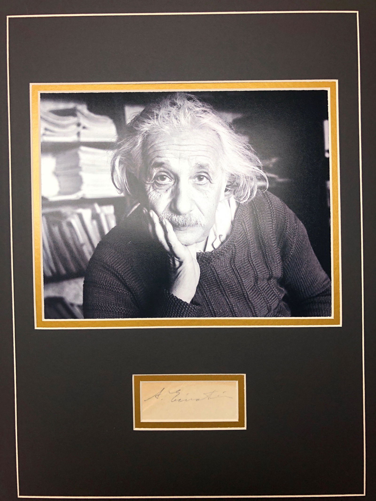 Albert Einstein Autographed Display (1 of 1)